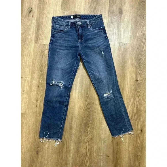 Kut From The Kloth Womens 4 Dark Wash Reese Ankle Straight Leg Denim Blue Jeans - Picture 3 of 8